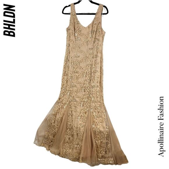 BHLD VADA DRESS SEQUINED BLUSH ROSE GOLD GOWN NWT SIZE 12 STUNNING - Picture 4 of 9